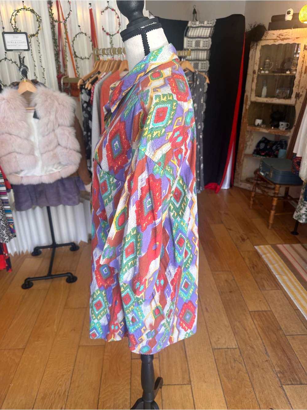 New Man – Multicolor Aztec/Geometric Print Robe Shirt - Picture 3 of 7